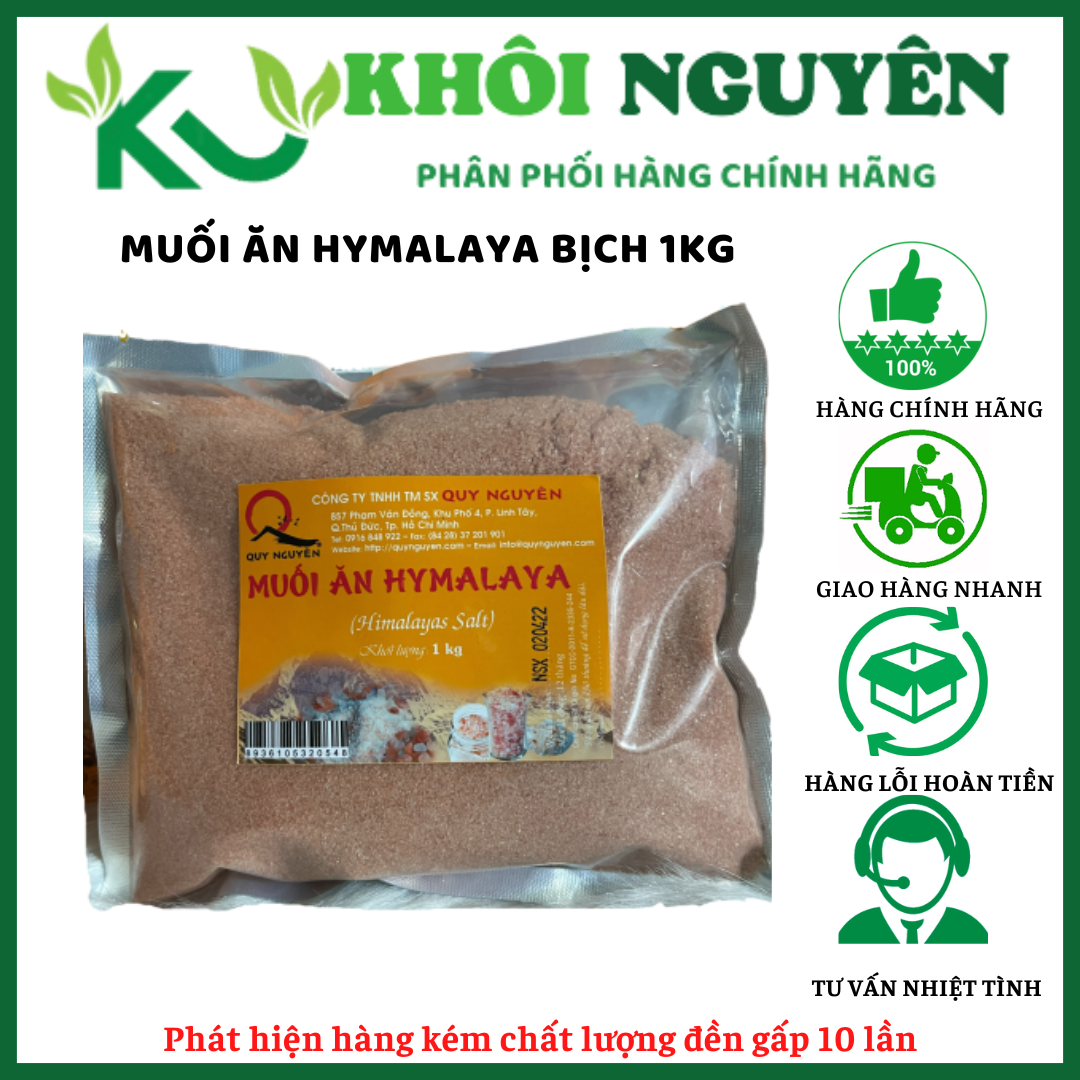 Muối hồng hymalaya Quy Nguyên gói 1kg - muối organic