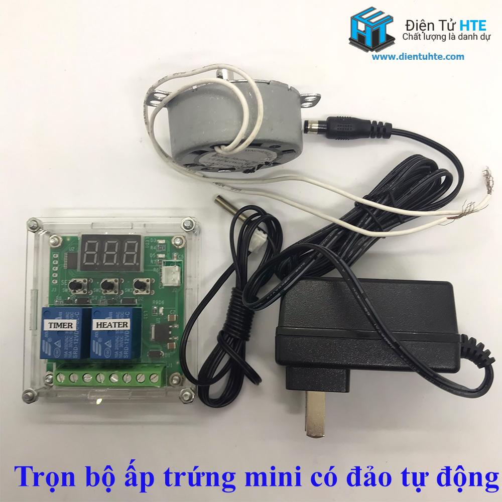 [COMBO] Mạch ấp trứng HTE-W1209ST kèm nguồn 12V1A - kèm motor đảo