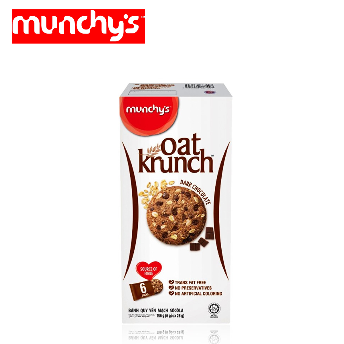 BÁNH QUY YẾN MẠCH SOCOLA ĐEN OAT KRUNCH DARK CHOCOLATE MUNCHY'S 156 GRAM