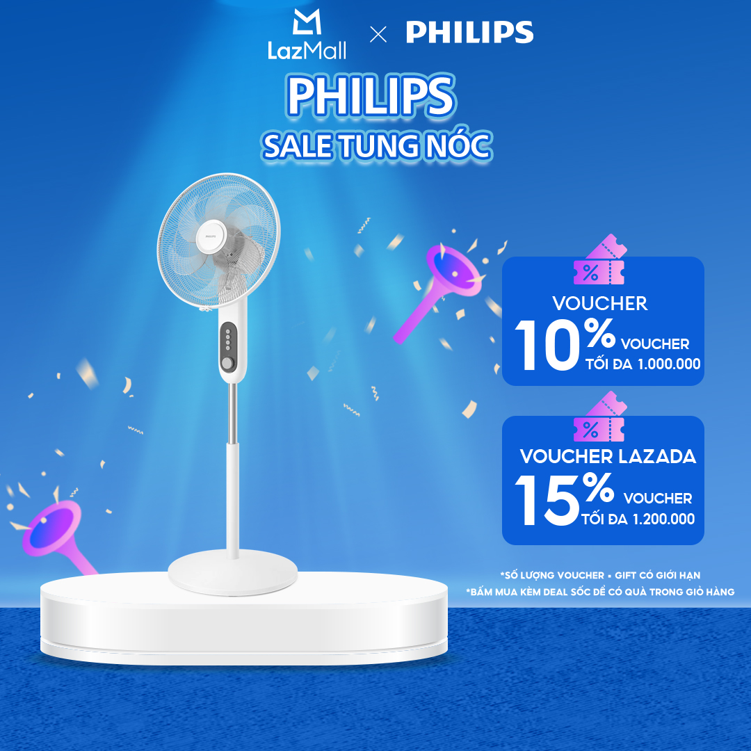 Quạt Đứng Philips CX1220/00 |6 cánh|- Độ Ồn Thấp, Hoạt Động Yên Tĩnh | tiết kiệm điện| BH 2 năm- Hàng Chính Hãng