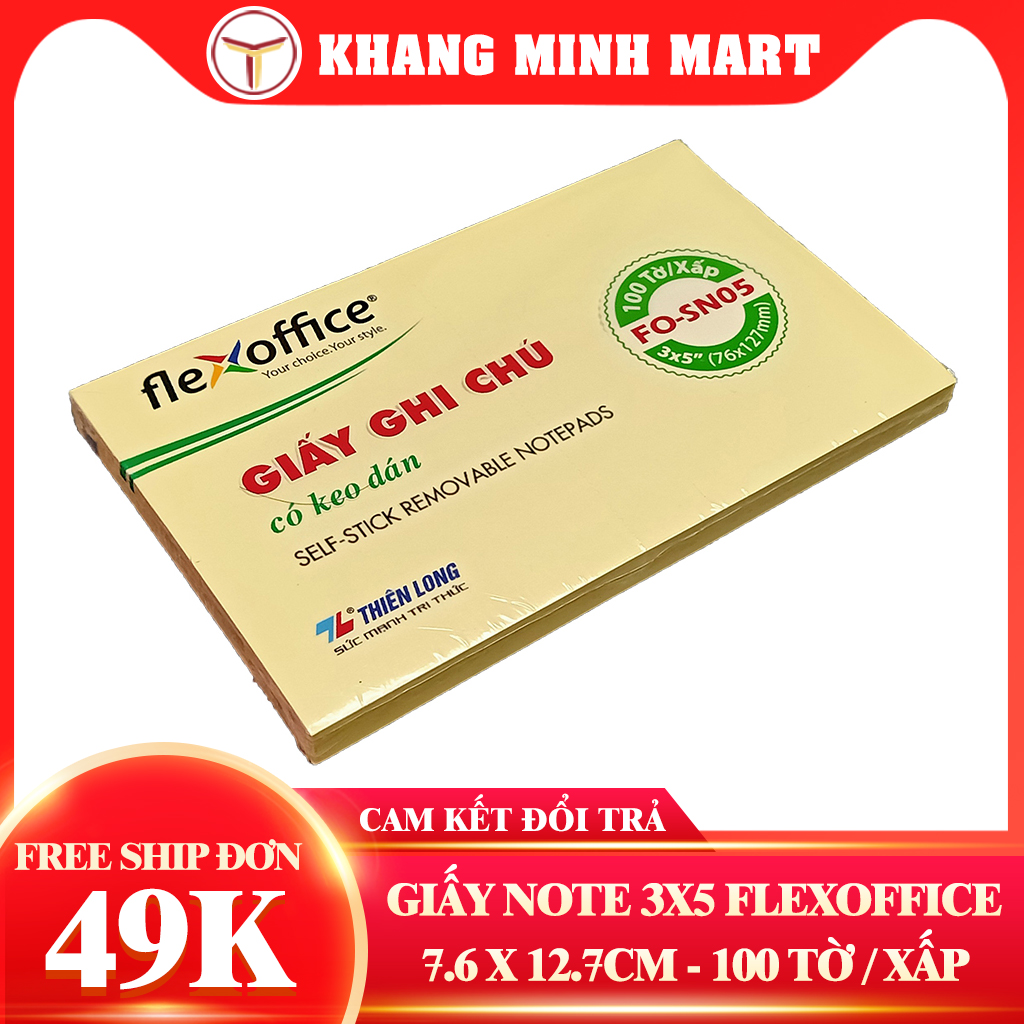 Giấy Ghi Chú Thiên Long Flexoffice 3x5 Xấp 100 Tờ