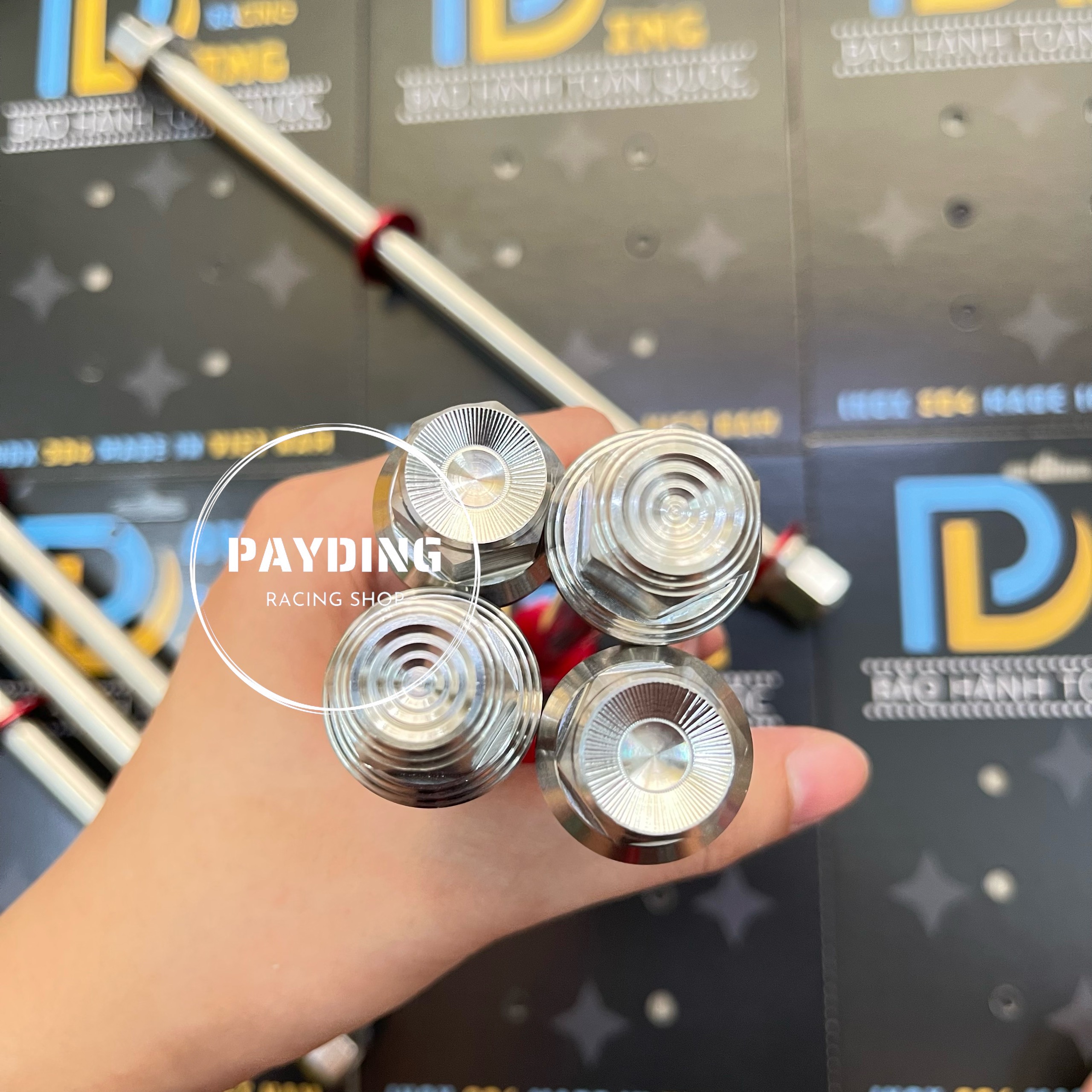 [HÌNH THẬT] Combo Cốt Trước Sau kèm tán thái Inox304 và long đền đỏ gắn cho các dòng xe (Wave-Dream-Future-Ex-Sirius...)