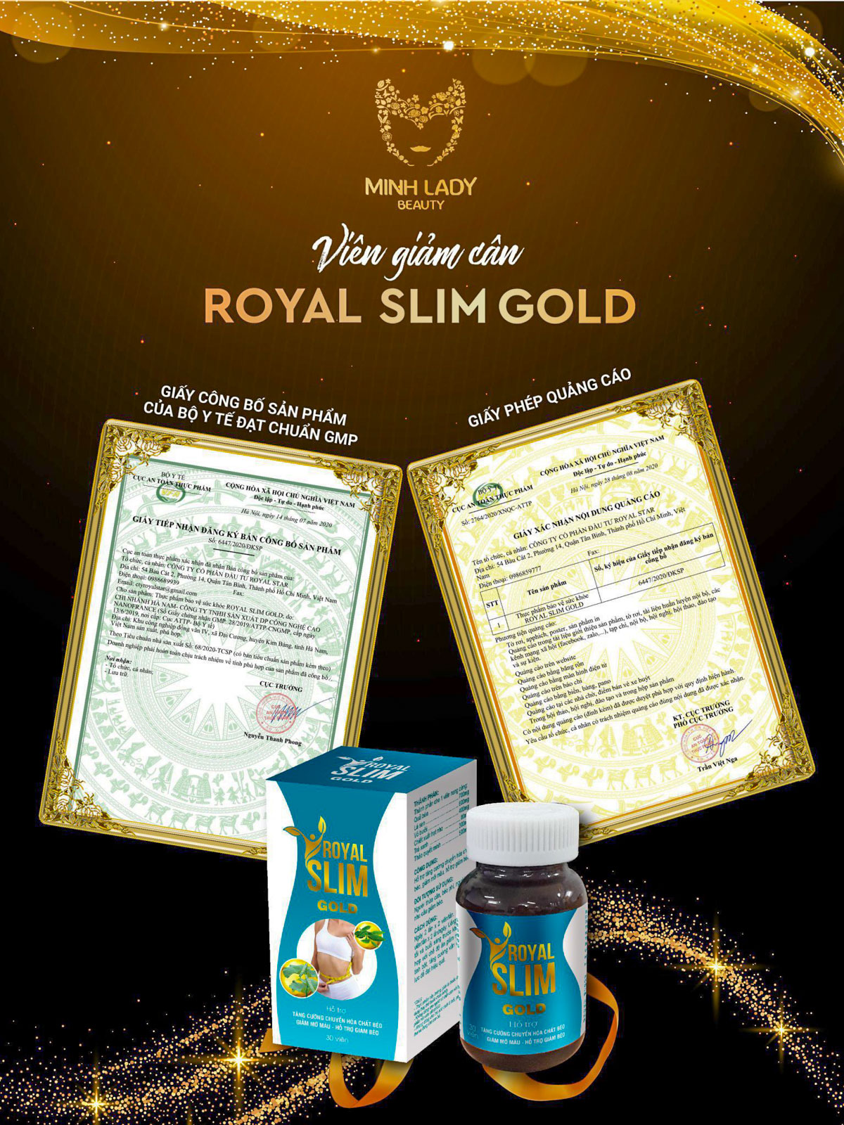 Viên Uống Giảm Cân Royal Slim Gold Minh LaDy Beauty