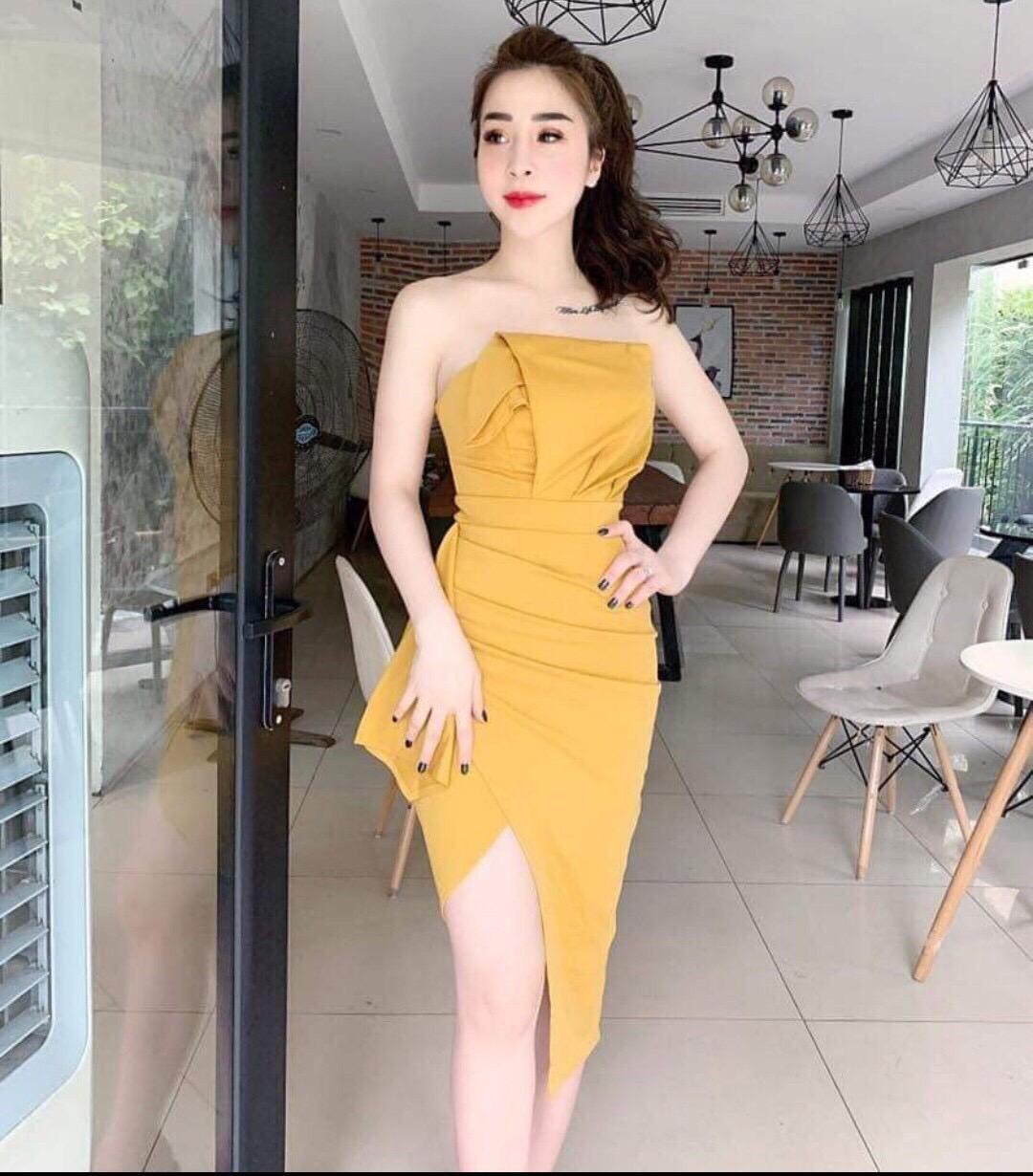 Đầm Ôm Body Xẻ Đùi Cúp Ngực Cực Kì Gợi Cảm Phong Cách Belle Fashion (Kèm mút ngực)