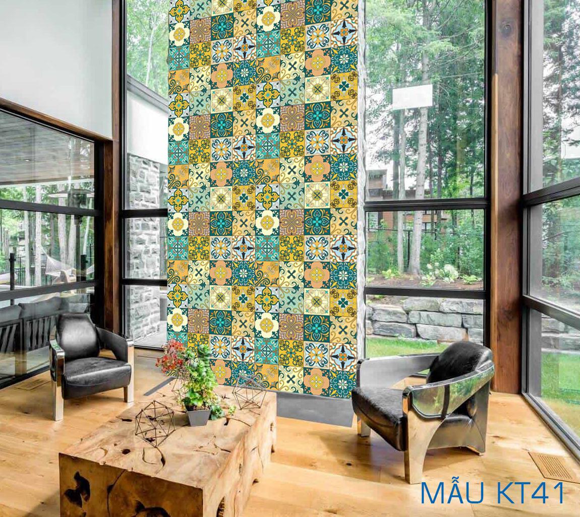 Decal gạch bông (100% decal nhựa không phải decal giấy PP) Set 32 ô 15cm hoặc 18 ô 20cm - NK41 (60x120cm)