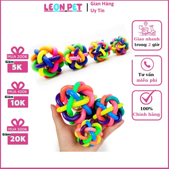 Đồ Chơi Bóng 7 Màu Có Lục Lạc Cho Chó Mèo - Leon Pet Store