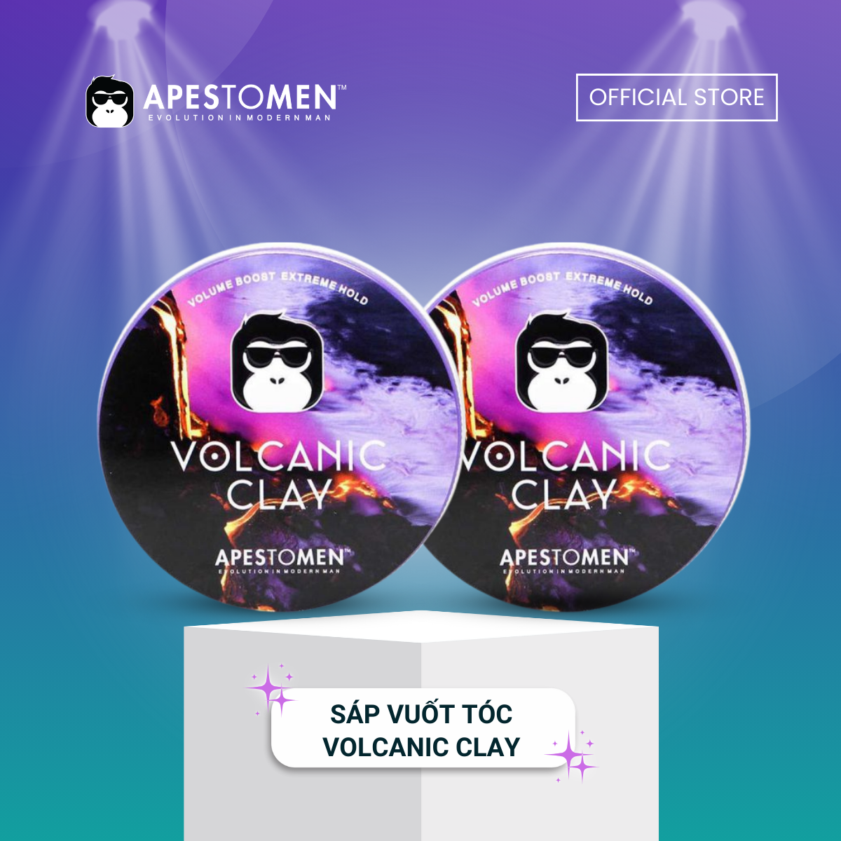 Bộ 2 Sáp Vuốt Tóc APESTOMEN Volcanic Clay