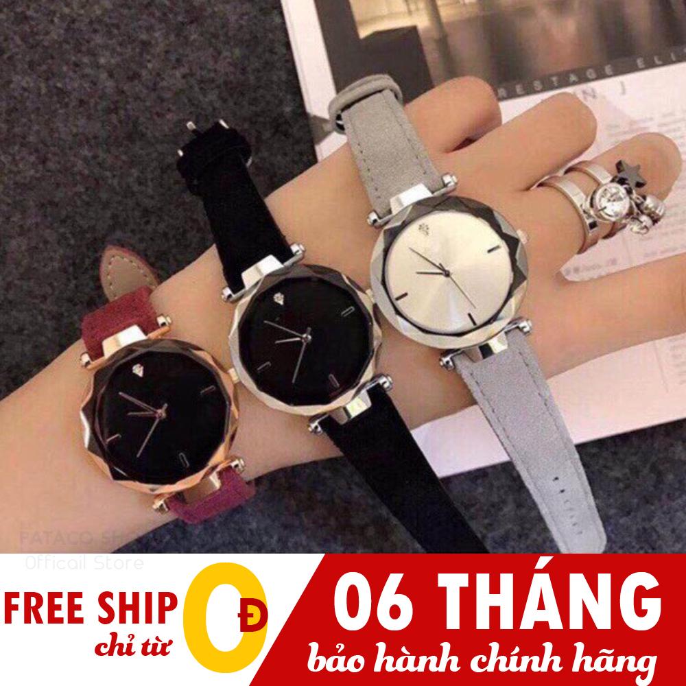 Đồng hồ nữ , Đồng hồ thời trang Dorin DO74, Dây da cao cấp, Mặt kính 3D sang trọng, Chống nước nhẹ, Nhiều màu cực đẹp