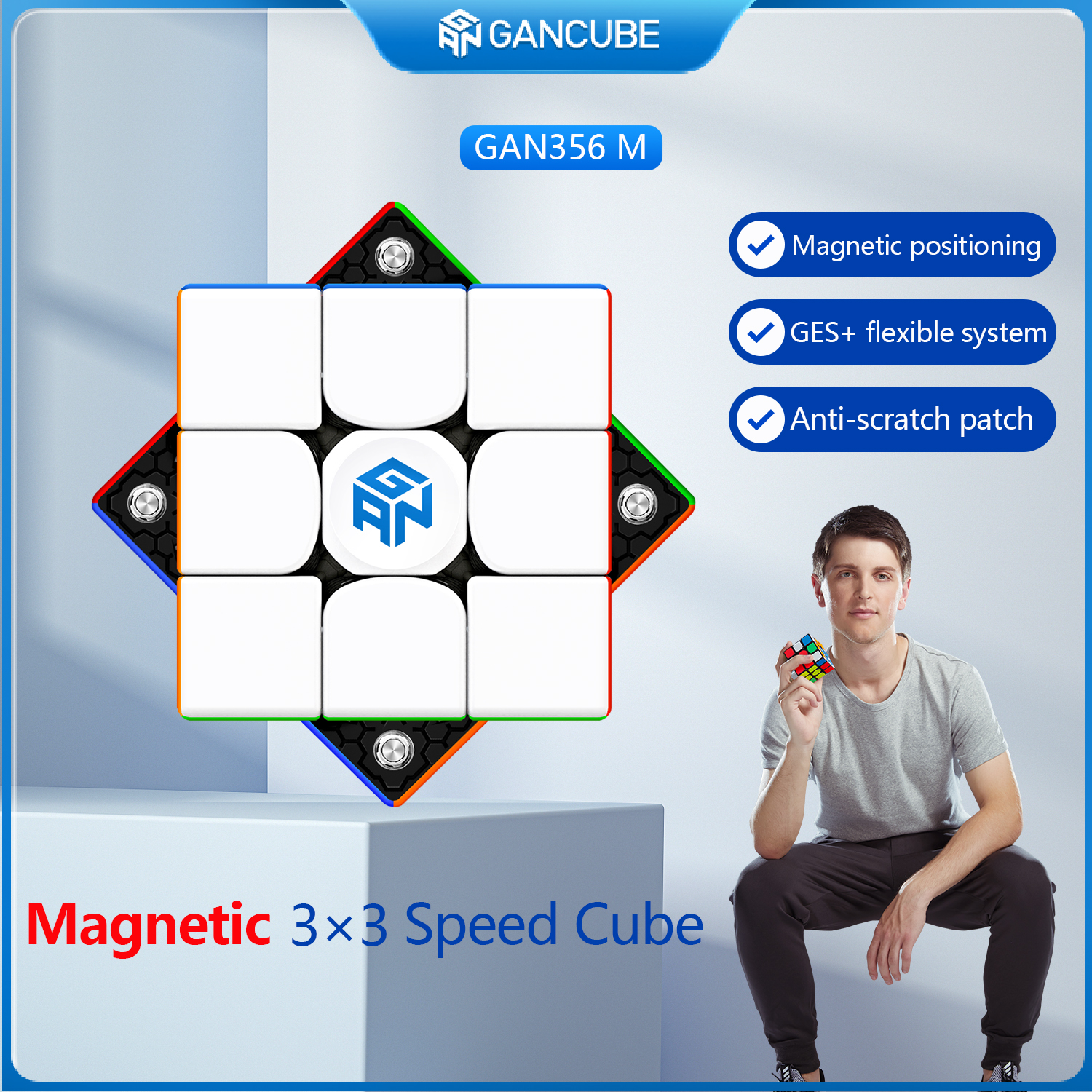 [GAN Official Store]GAN 356 M 3×3 Khối Rubik Tốc Độ Khối Giáo Dục Khối Xếp Hình Đồ Chơi Dành Cho Người Mới Bắt Đầu Trẻ Em Quà Tặng Giáng Sinh (ver. 2020)