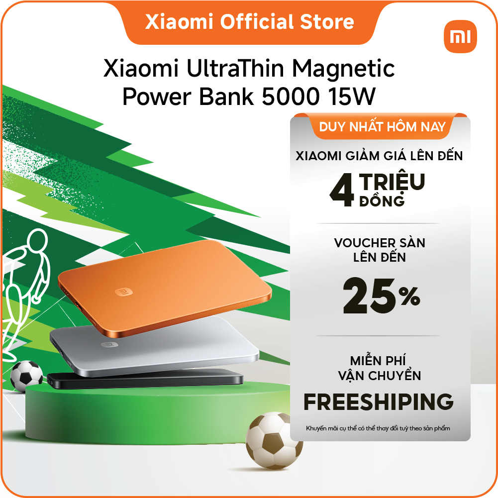 Sạc dự phòng Xiaomi UltraThin Magnetic Power Bank 5000mAh 15W pin dự phòng sạc nhanh từ tính
