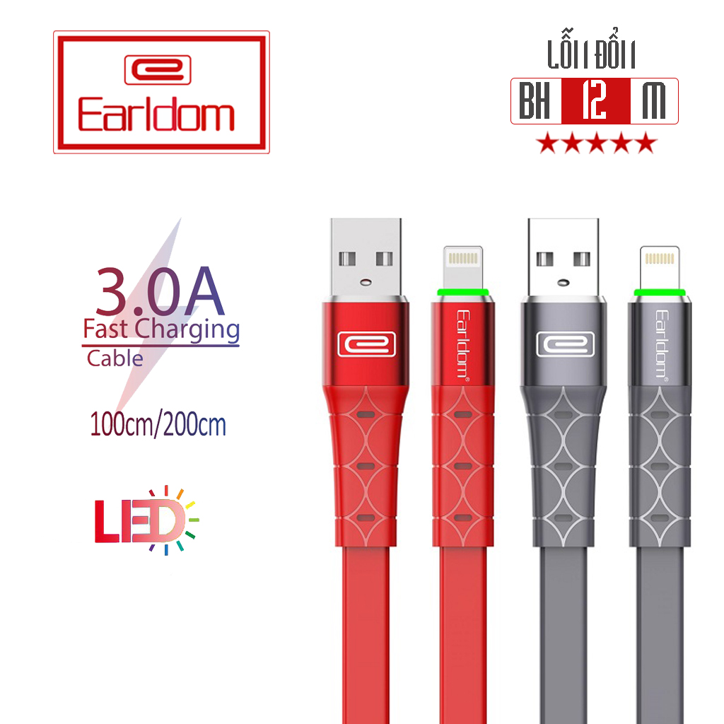 Dây Sạc Nhanh 3A Lightning/Micro USB/TypeC Fast Charge USB Data Cable for iphone Samsung Xiaomi Oppo LG Tablet Android Mobile Phone Cáp Sạc Nhanh