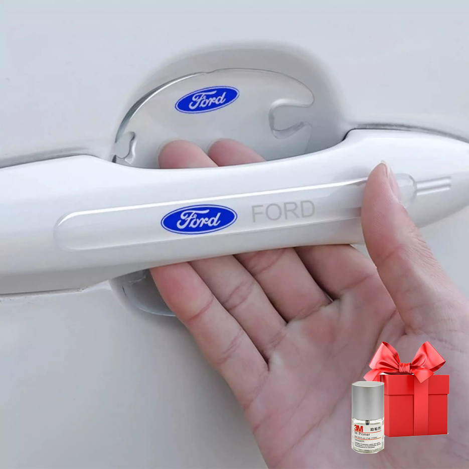 Bộ 10 miếng dán chống xước hõm cửa ô tô FORD, chống xước tay nắm cửa, chống va đập viền cửa ô tô, chống xước gương ô tô chất liệu silicon