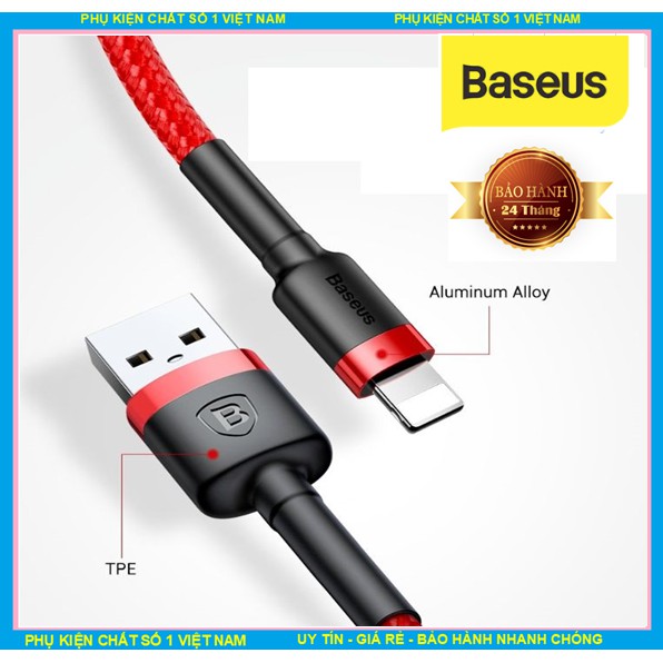 Cáp sạc nhanh iphone ipad baseus cafule 2.4a iphone ipad siêu bền - iphone 5 / 6 / 7 / 8 / x / xs / xs / 11 / 12