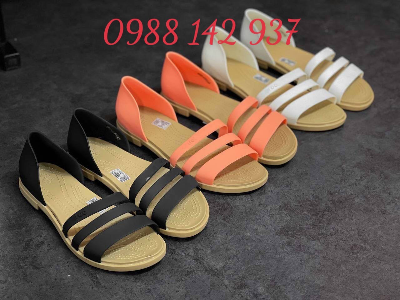 Giày sandal cao su crocs-tulum open, đế lót cao su siêu mềm êm, chống hôi chân
