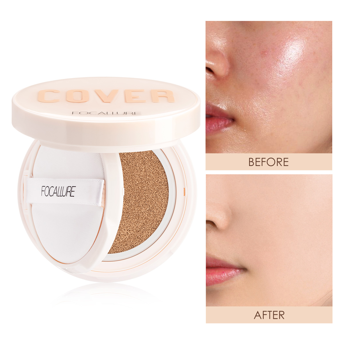 FOCALLURE Phấn nước BB lên màu mịn giúp dưỡng ẩm, cho làn da đẹp tự nhiên có trọng lượng 12g - INTL