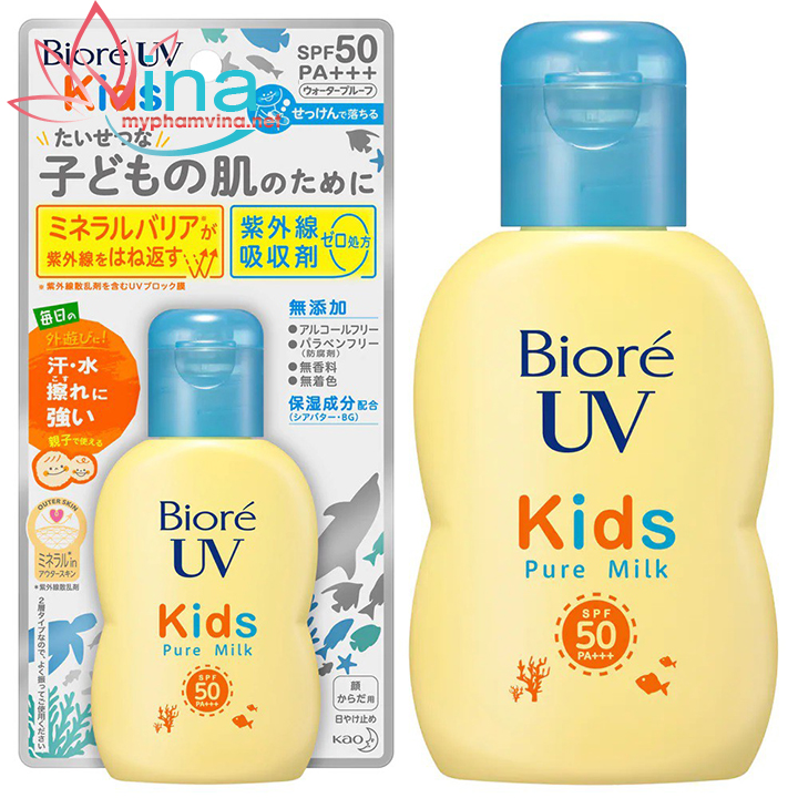[HCM]Kem chống nắng cho bé Biore UV Kids Milk 70ml MẪU MỚI 2023