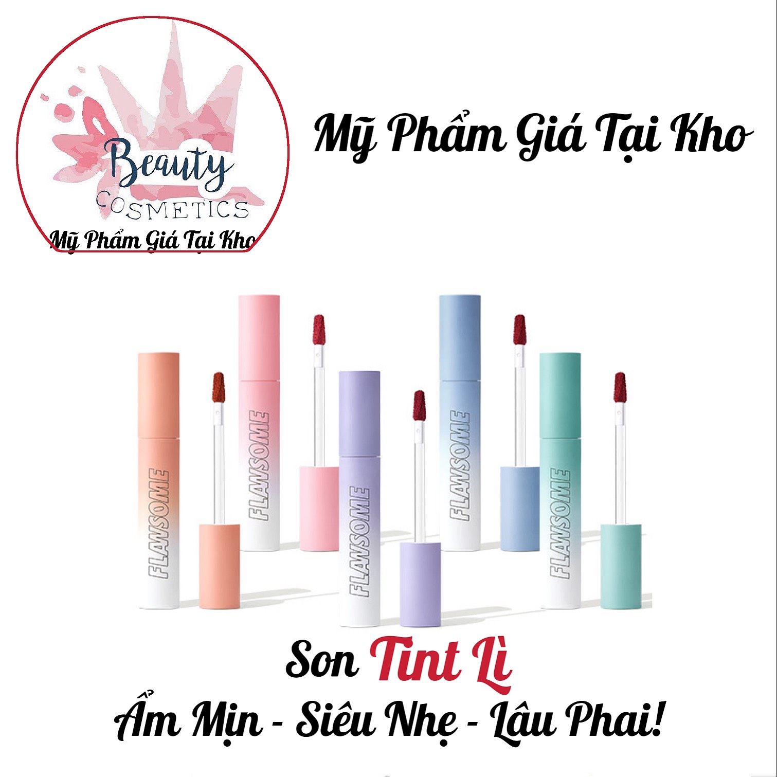 Son tint lì trang điểm cho môi ẩm mịn, siêu nhẹ & lâu phai flawsome sunny matte tint