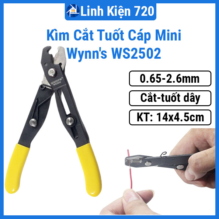 Kìm cắt tuốt cáp, dây điện mini Wynn's WS2502