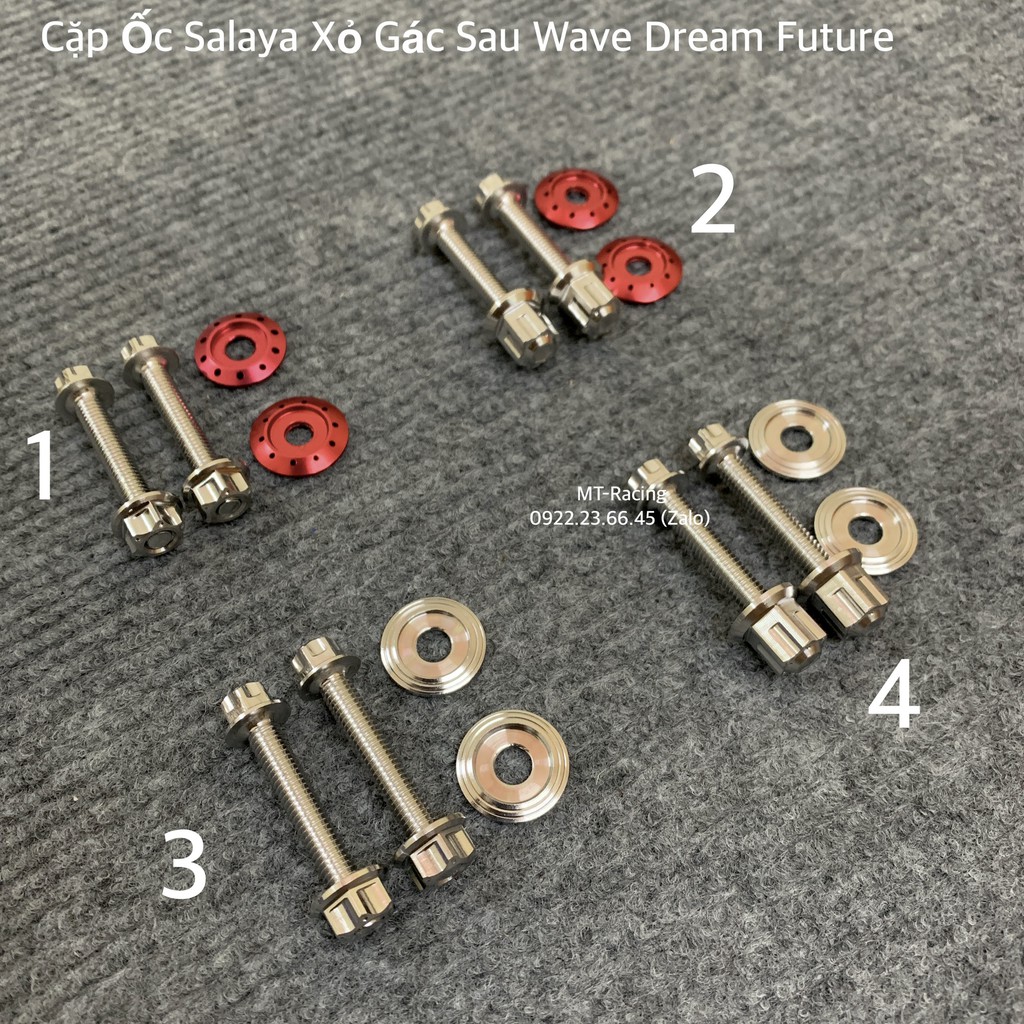 Ốc Salaya Xỏ Gác Chân Sau Cho Wave Dream Future Các Đời Chuẩn Inox304 Không gỉ Siêu Sáng
