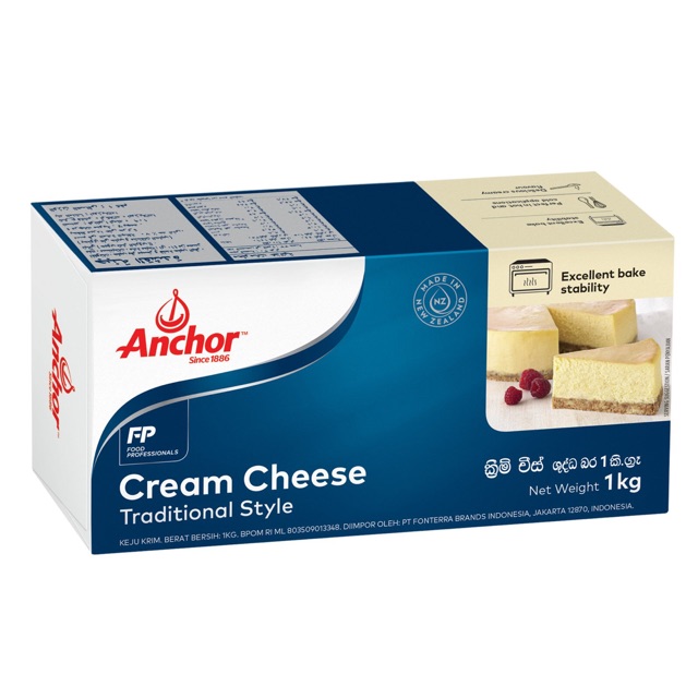 Phô Mai Kem Anchor 1kg Nhập Khẩu New Zealand Cream Cheese Traditional
