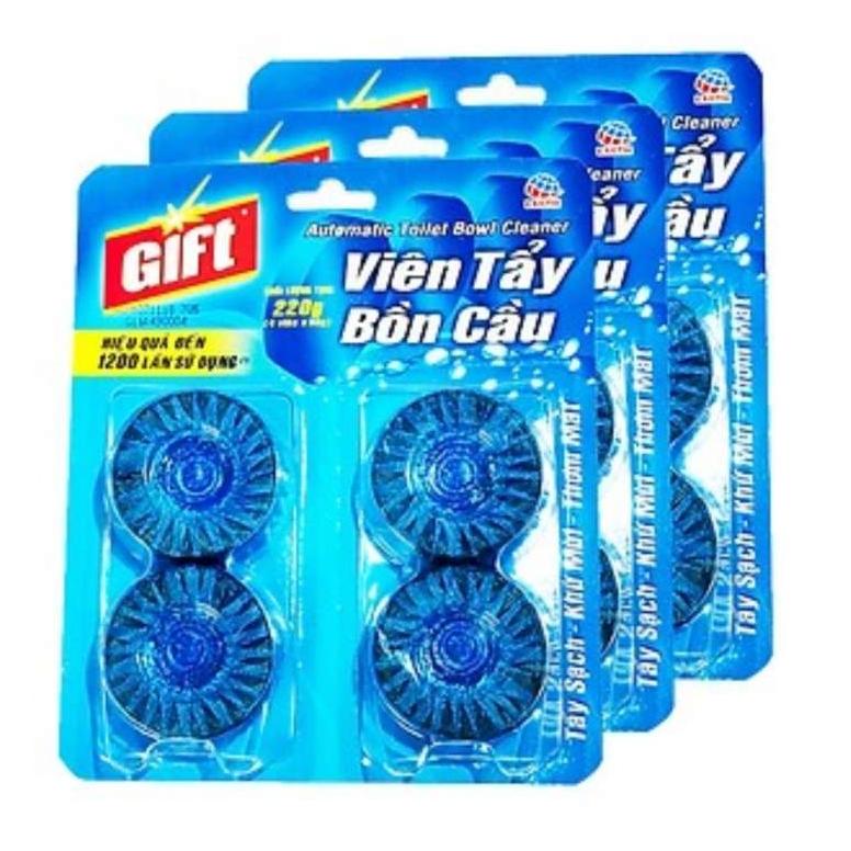 Viên tẩy bồn cầu gift - combo lốc 3 vĩ x 4 viên/vĩ