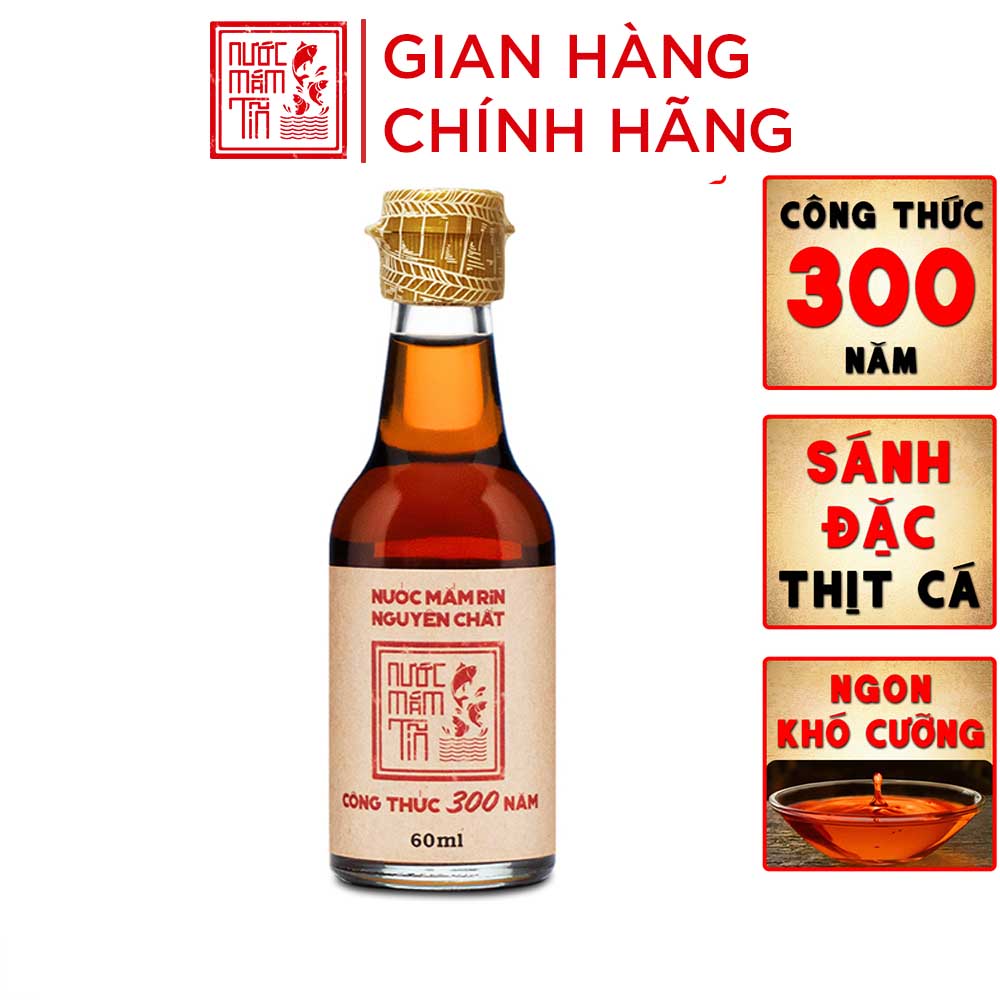 [HSD 2025] Nước mắm Tĩn mini du lịch độ đạm 40N chai thuỷ tinh mini 60ml nước mắm rin nguyên chất, không chất bảo quản