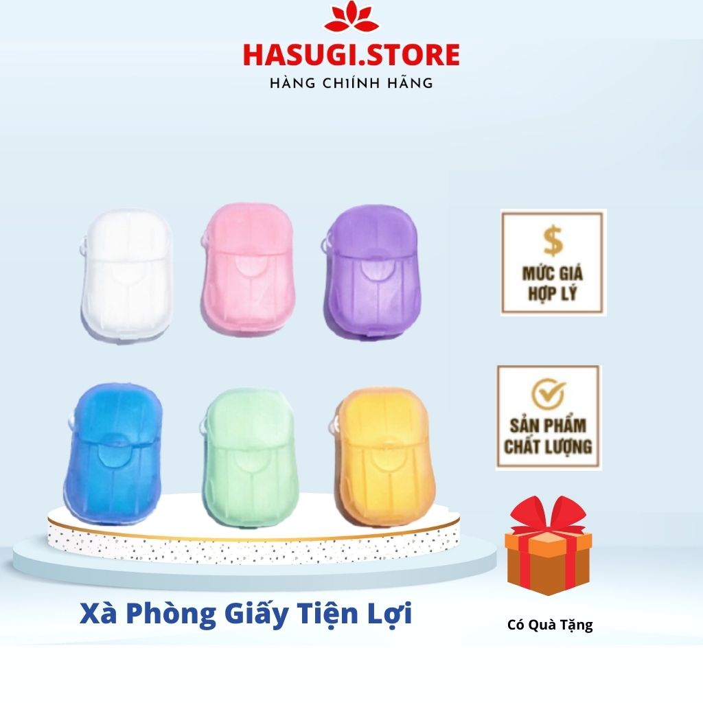 Xà Phòng Giấy, Xà Bông Bỏ Túi Tiện Lợi Vệ Sinh Giảm Khuẩn, Hộp 20 Miếng