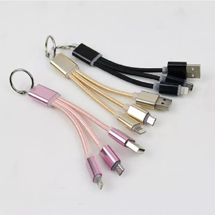 Móc khóa kiêm cáp sạc 3 đầu