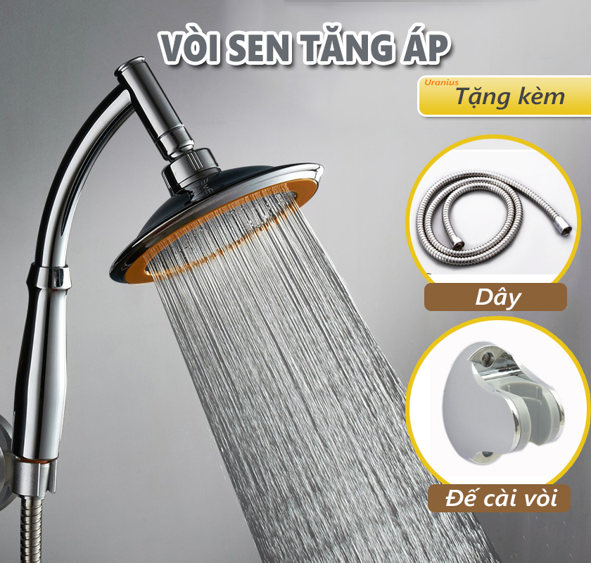 Vòi Tăng Lực Nước - Vòi Tắm Hoa Sen - Vòi Sen Tăng Áp INOX LK-2015 - 45618 + Tặng Kèm Dây Và Đế Cài Vòi Cao Cấp Cho Khả Năng Tăng Áp Lên Đến 300% Nhờ Công Nghệ Mới. Bảo Hành Uy Tín