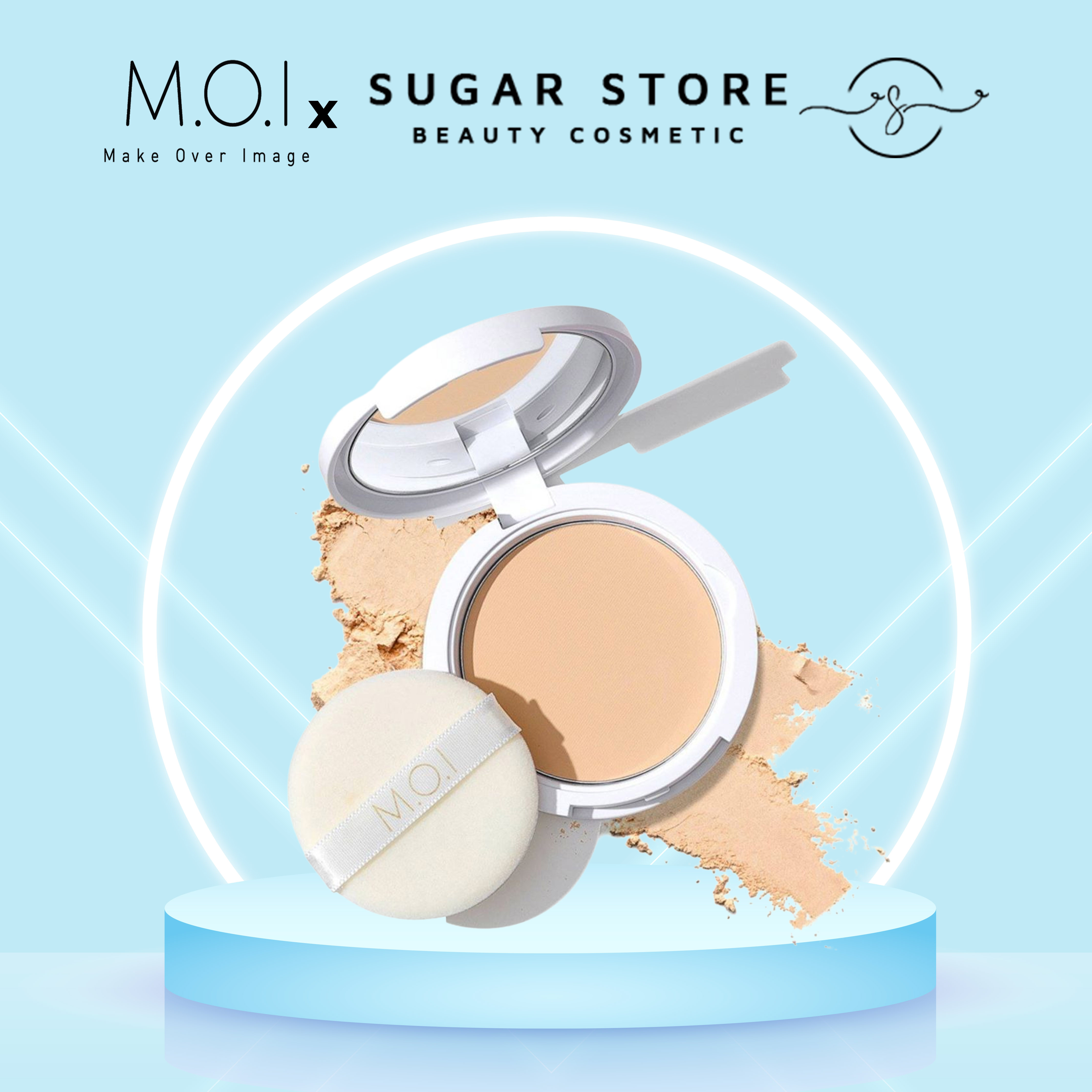 Phấn phủ dạng nén M.O.I Baby Skin Powder kiềm dầu kháng nước, tone tự nhiên