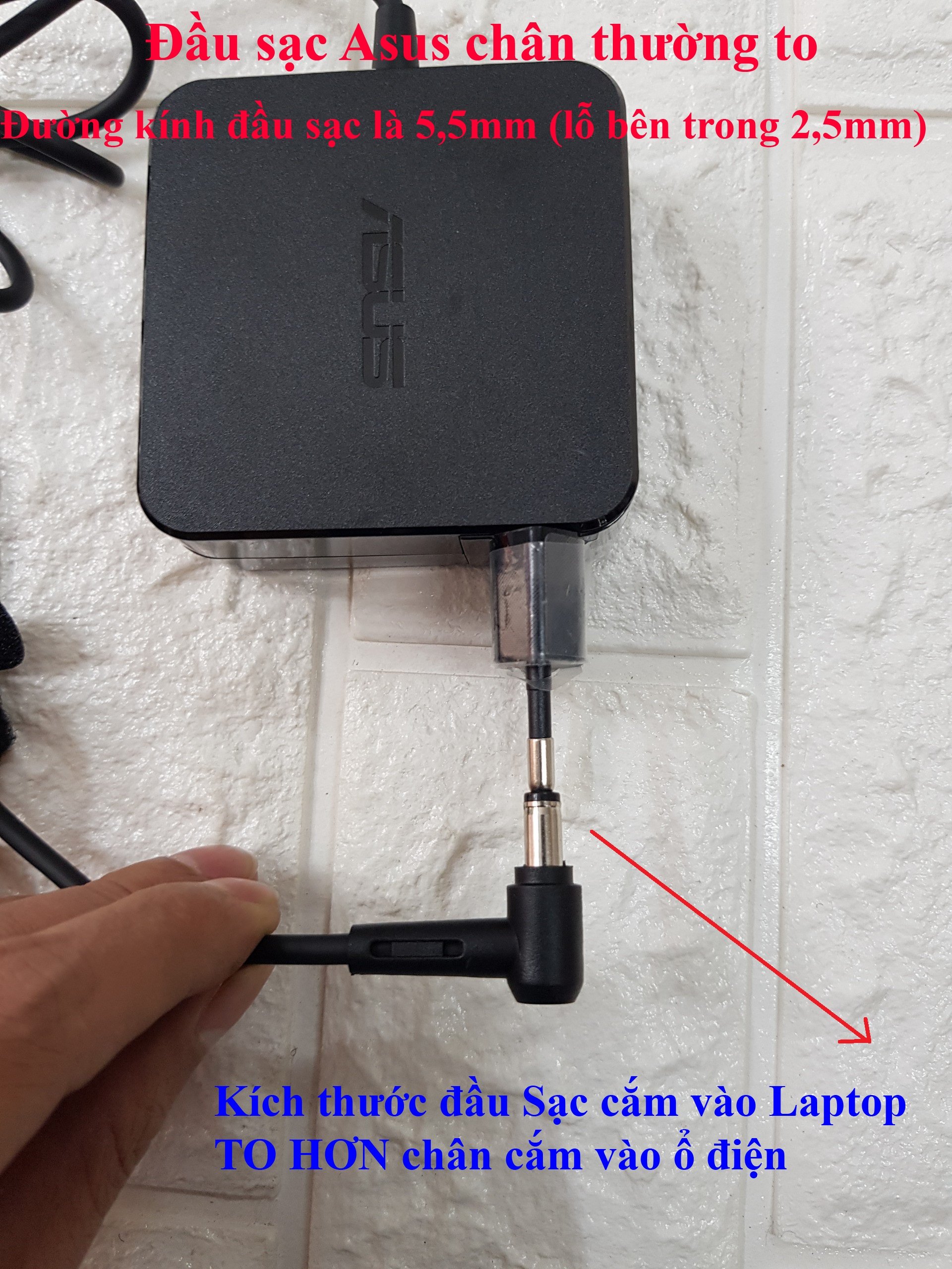 SẠC LAPTOP ASUS 19v-2.37a ZIN VUÔNG CHÂN TO (ADAPTER 19V 2.37A)