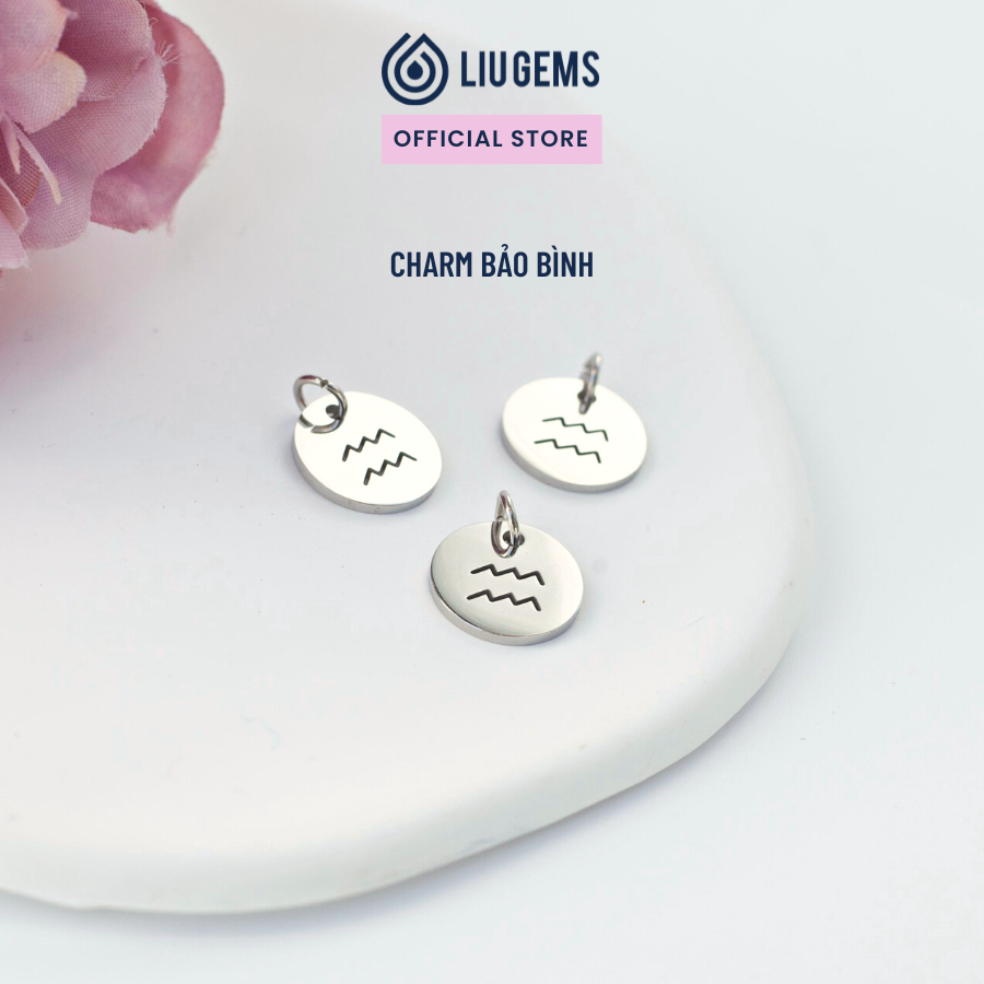 Charm treo 12 cung hoàng đạo liugems thép không gỉ tinh tế, dễ thương ch06