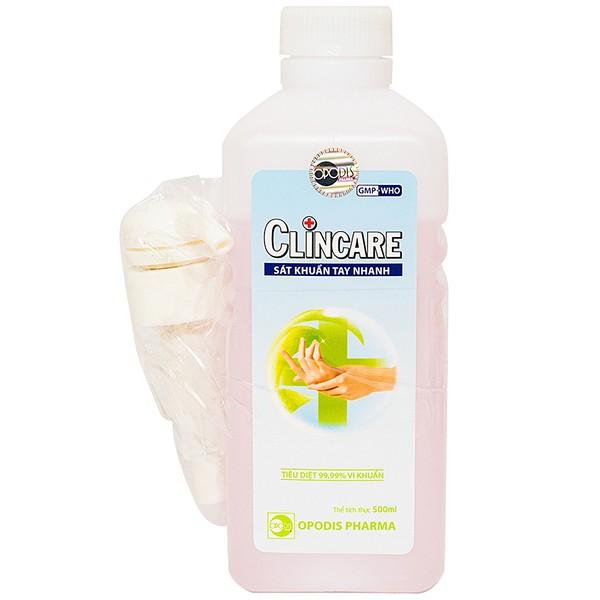 Dung dịch sát khuẩn tay nhanh Clincare 500 ml sản xuất tại Việt Nam