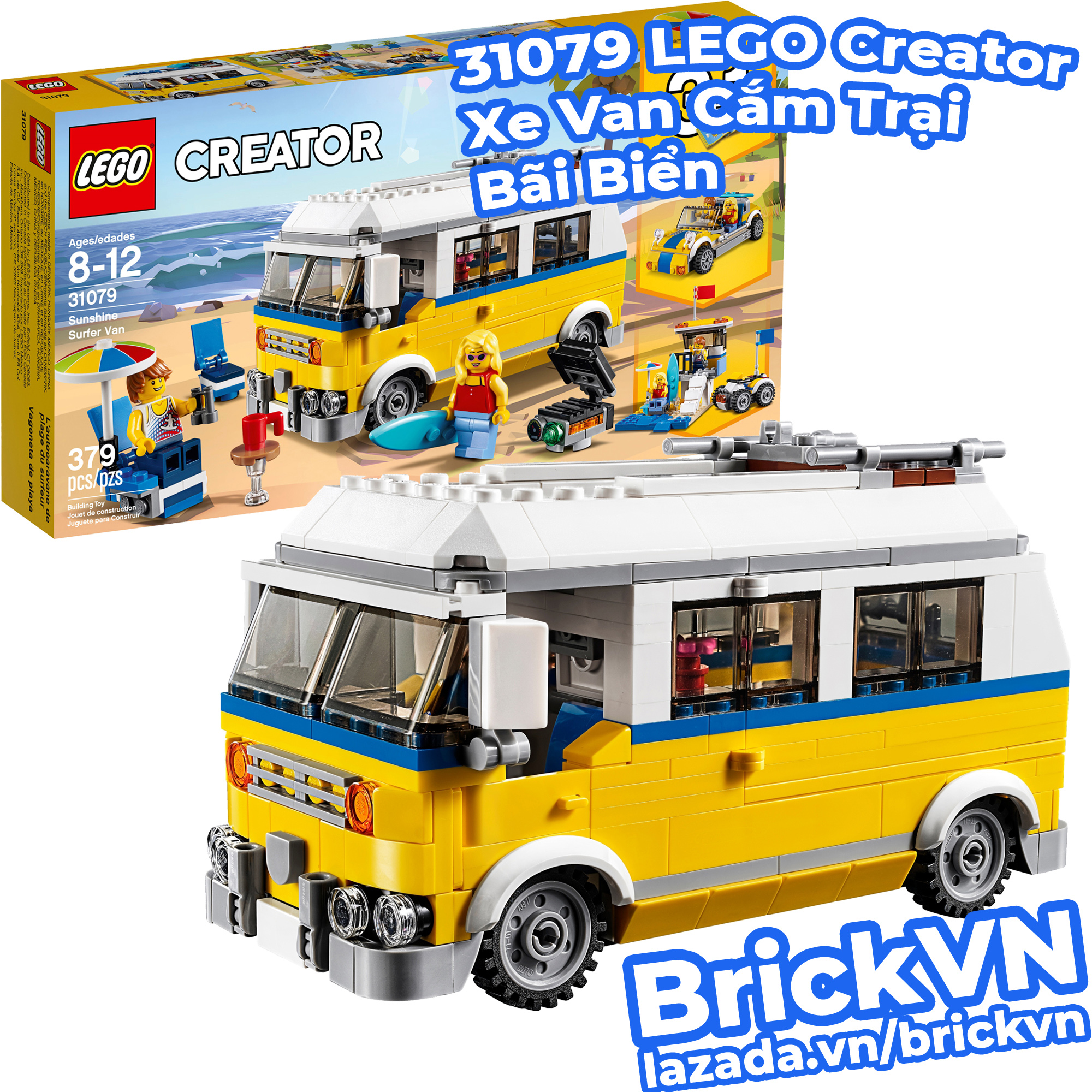 LEGO Creator 31079 Xe Tải Cắm Trại Bãi Biển (379 chi tiết) Dành Cho Bé Trai 8+ Tuổi [BrickVN]