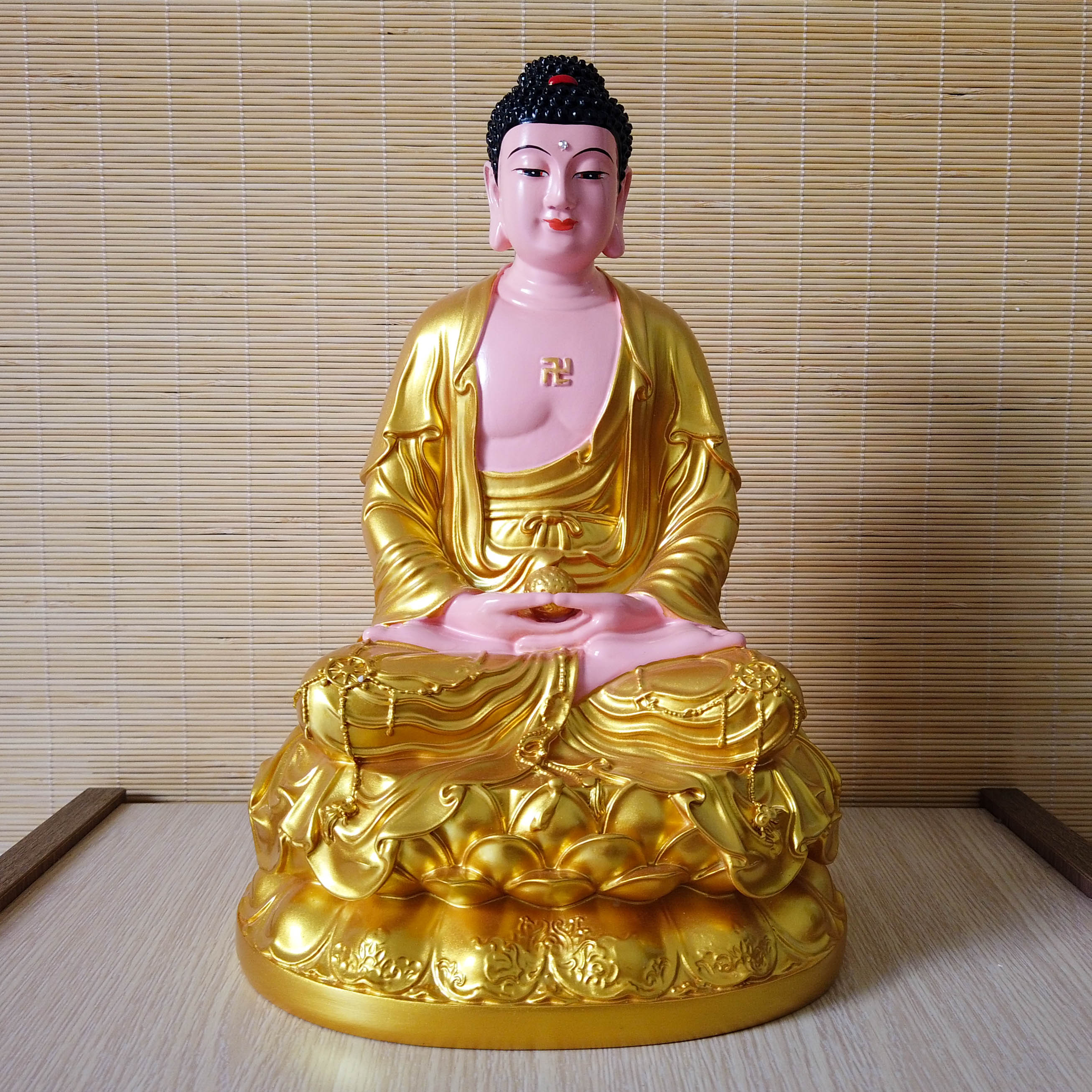 Tượng phật dược sư màu vàng 30cm