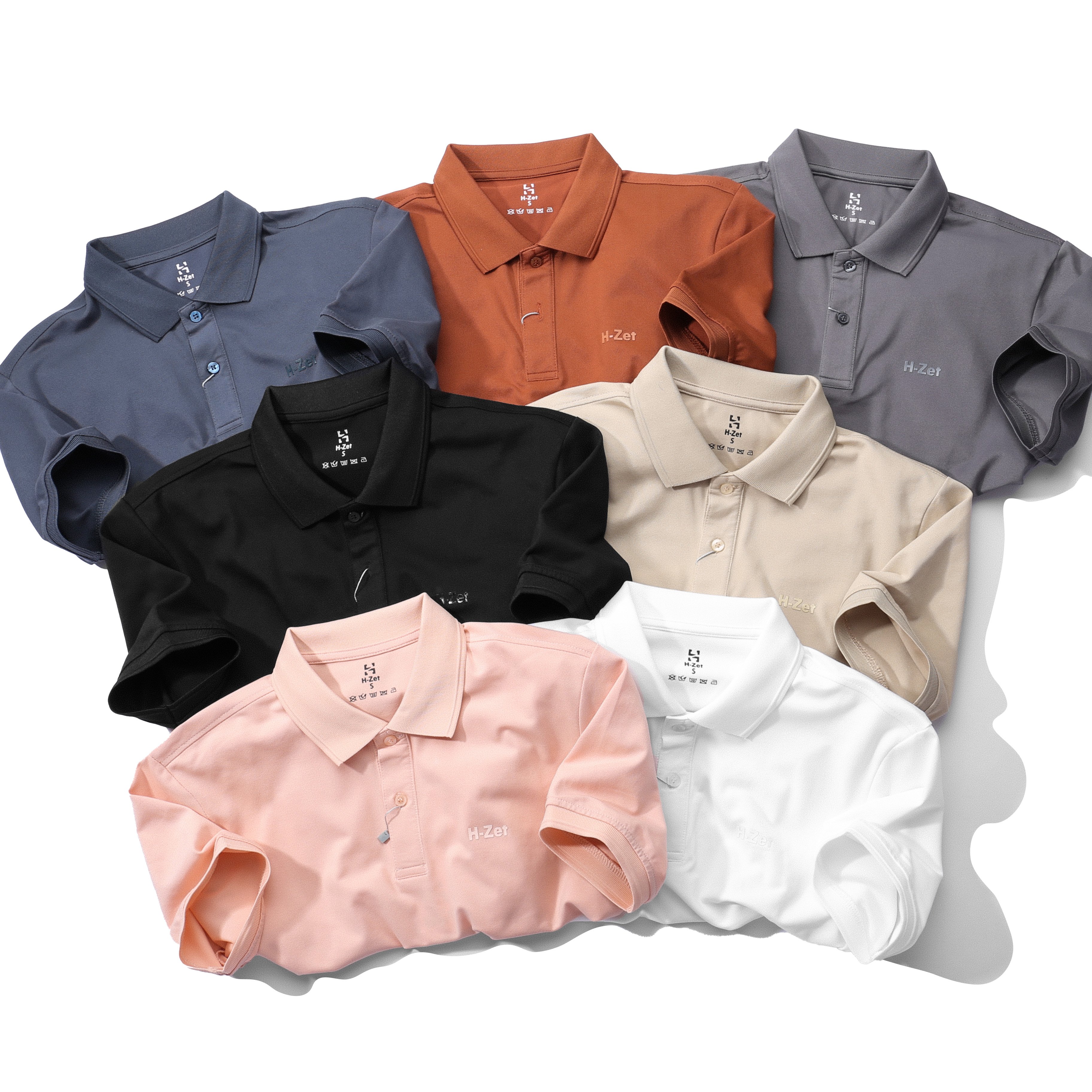 Áo polo basic nam vải cotton cá sấu co giãn H-ZET, áo polo trơn nam chuẩn form POLO BASIC