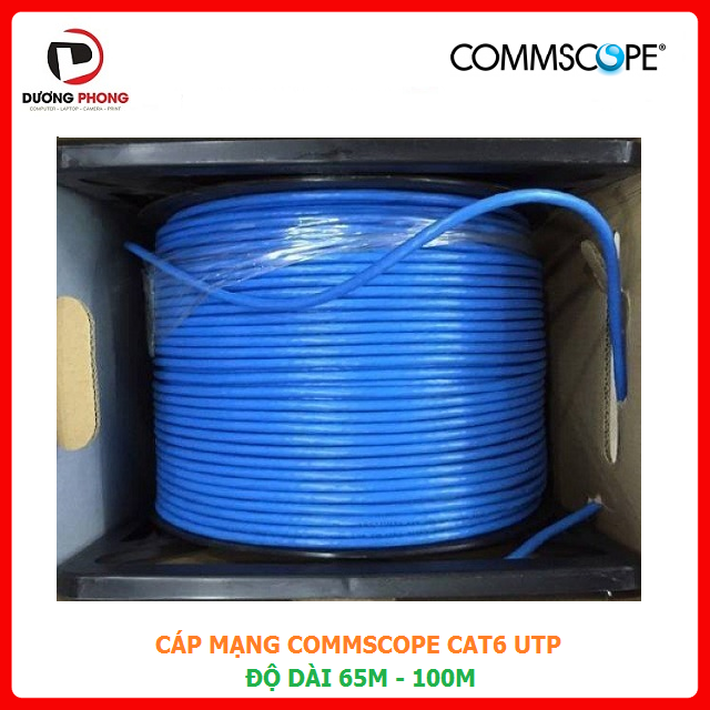 Dây mạng COMMSCOPE/AMP Cat6 UTP Dây cáp mạng LAN xịn chuyên dùng cho công trình đi ngoài trời bấm sẵn 2 đầu 65m-100m - Hàng Chính Hãng