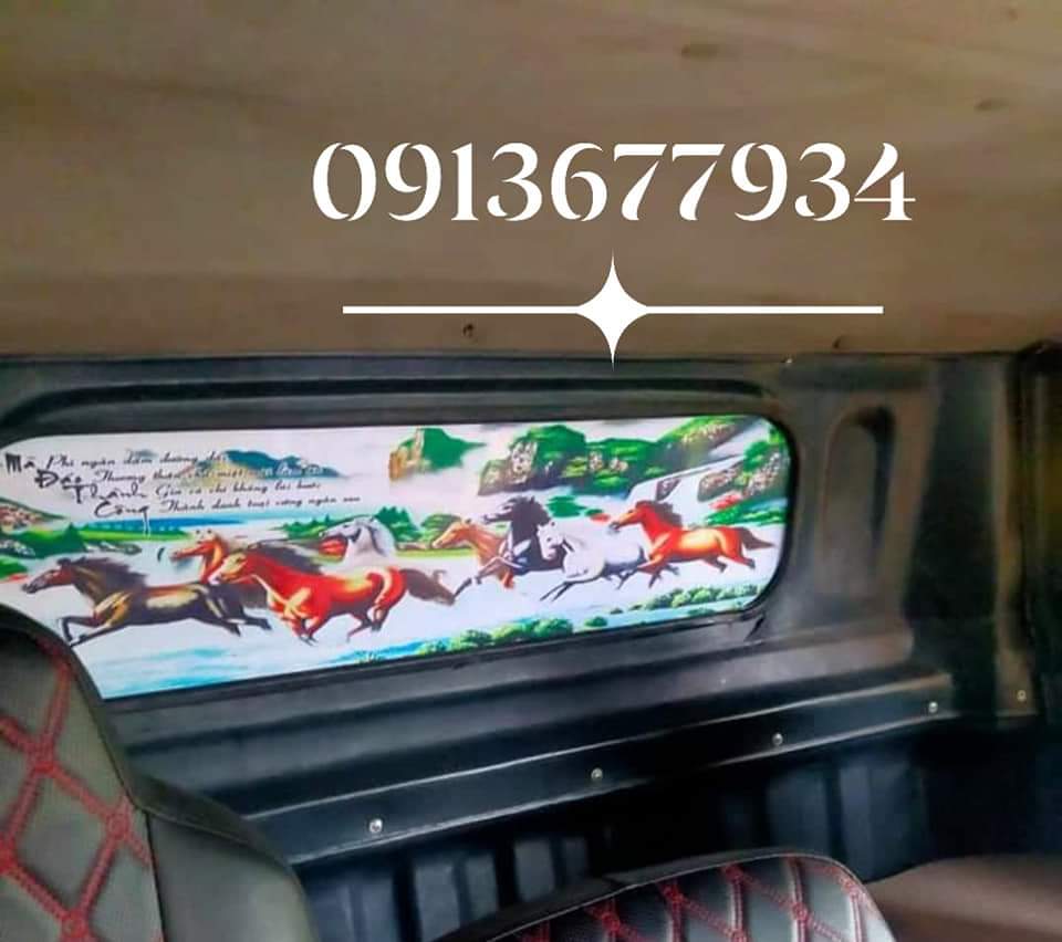 Tranh decal mã đáo thành công dán ô cửa giường nằm xe tải