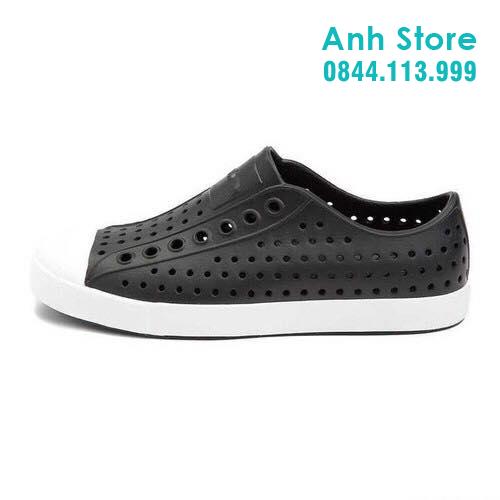 Giày nhựa đi mưa Native - Chất liệu nhựa xốp siêu nhẹ, không thấm nước - Màu ghi nhạt viền trắng