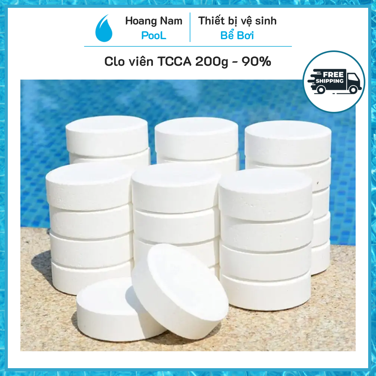 1 viên clo 200g - tcca 90% xử lý nước bể bơi