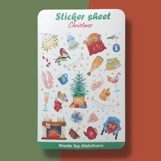 Sticker sheet cozy chritmas - sticker trang trí sổ tay, sổ nhật kí | bullet journal stickers