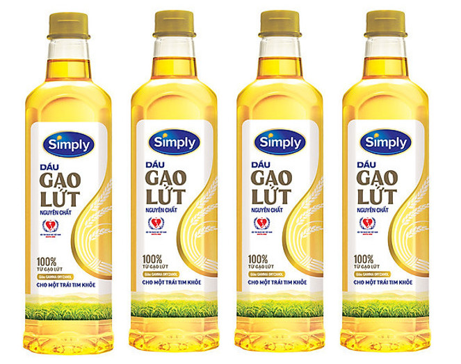 Combo 4 Chai Dầu Ăn Cao Cấp Simply Dầu Gạo Lứt 1L