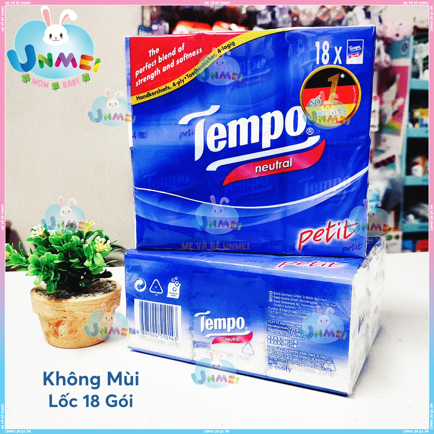 Tempo - Tempo Tissue Paper 18 Packs, 12 Packs - Tempo Petit Premium Pocket Tissue Mint/Apple Wood/Unscented - Mother and Baby Unmei Unmeishop Sale100 - 5