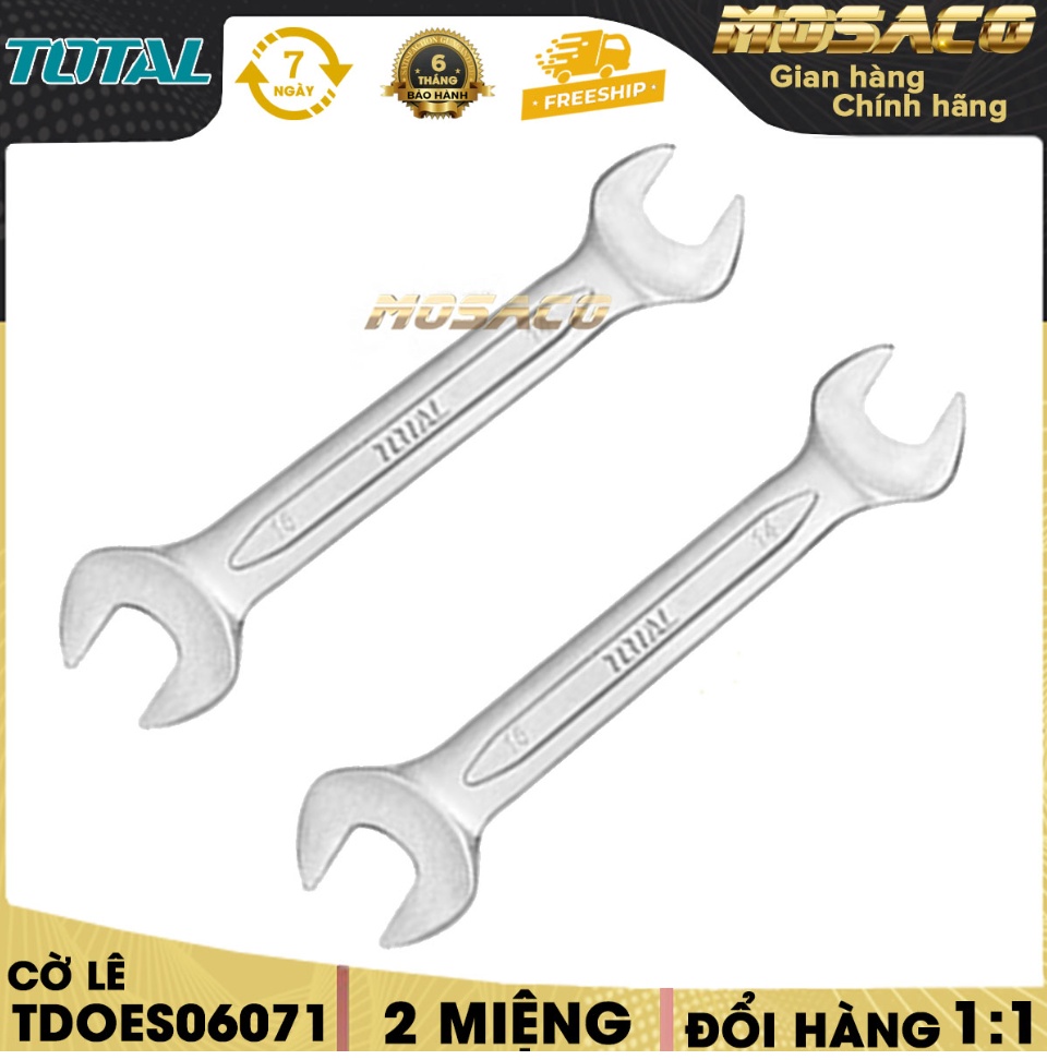 Cờ lê 2 miệng TOTAL TDOES06071 với thiết kế có thể xoay linh hoạt. Cờ lê chất liệu cao cấp sử dụng tốt trong môi trường khắc nghiệt bền, kích thước 6x7-18x19mm chiều dài 109-189mm 360/T - MOSACO