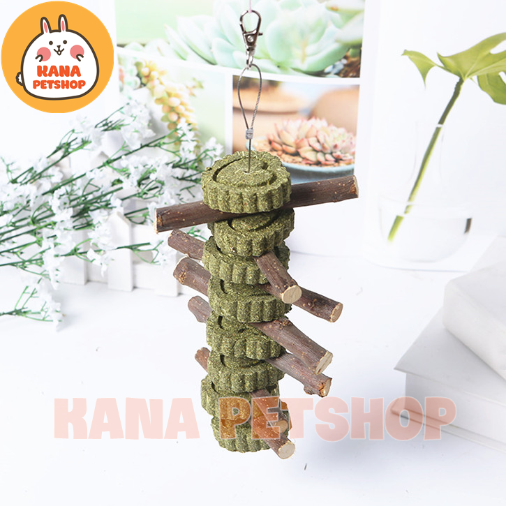 Bánh cỏ dây timothy 🐹freeship🐹 bánh cỏ cành táo mài răng thức ăn cho thỏ bọ ....