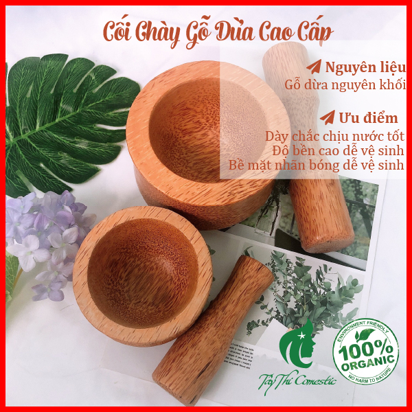 Cối chày gỗ dừa cao cấp