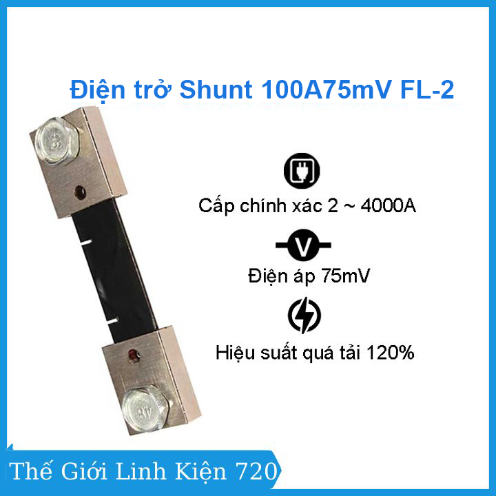 Điện trở shunt 100a/75mv fl-2 đo cường độ dòng điện một chiều