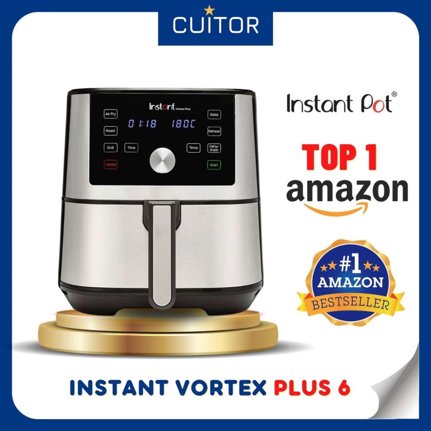 Nồi chiên không dầu instant vortex plus 5.7 lít, 6 trong 1 | nồi instant vortex plus 6