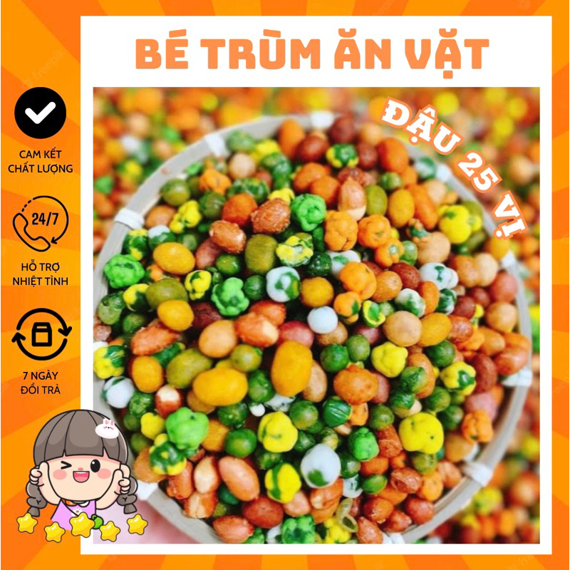 Đậu Mix 25 Vị 500g Bé Trùm đồ ăn vặt ngon rẻ Sài Gòn
