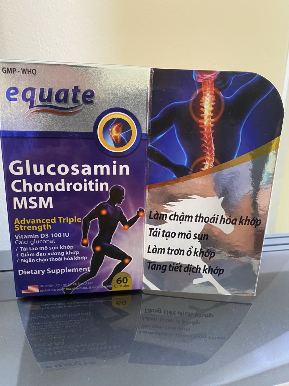 [HCM](SP HIỆU QUẢ) Viên Uống Bổ Xương Khớp Equate Glucosamin giảm đau nhức mỏi xương khớp tái tạo mô sụn tăng tiết dịch khớp - Hộp 60 viên